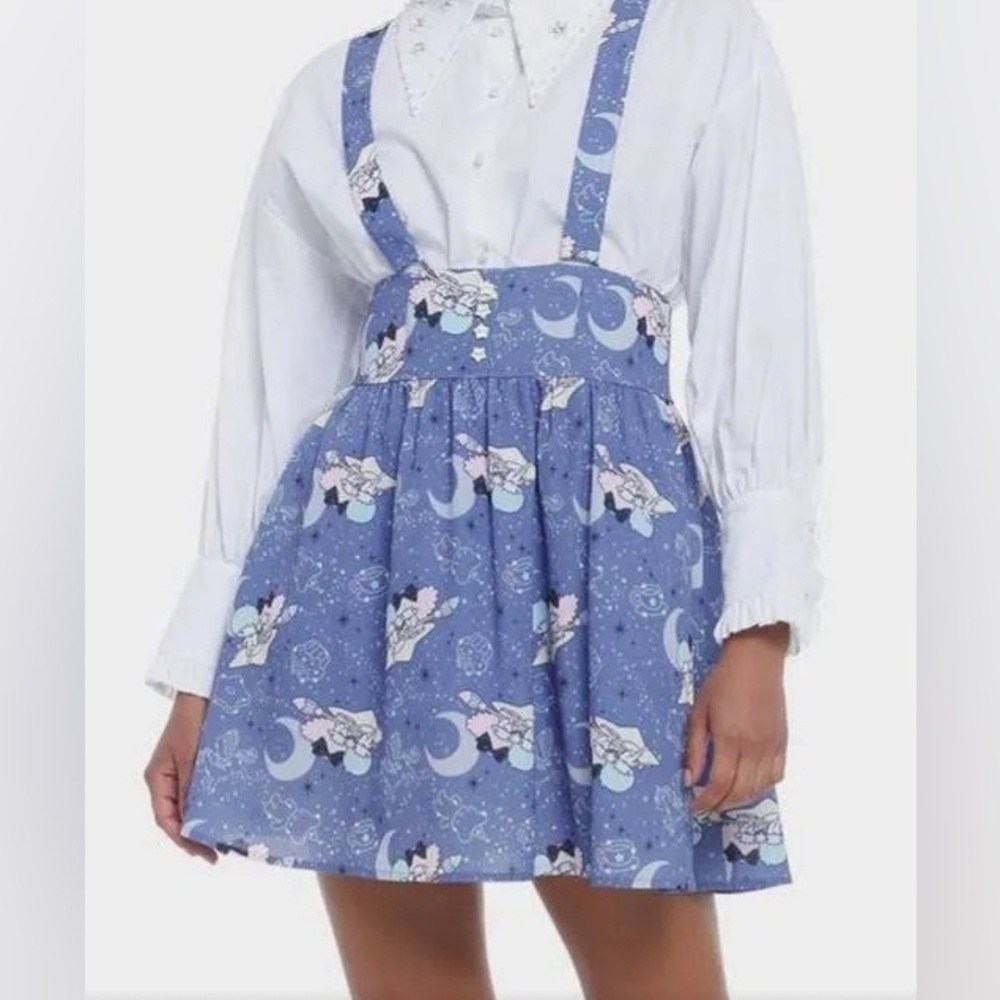 Little Twin Stars Sanrio Periwinkle Blue Flare Suspender Skirt Kawaii Medium